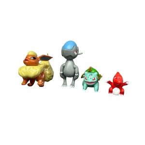 Lot of 4 Pokémon Toy Figures: Bulbasaurur, Moncolle, Cranidos and Charmeleon